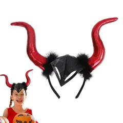 GENERICO - Balaca Cachos Diabla Diadema Halloween disfraz accesorio