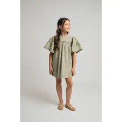 QTORSE - Vestido para niña corte imperio y manga arandela Florentina de
