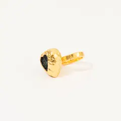 ANDREA AMARILLO - Anillo Corazón De Relieve Tejido