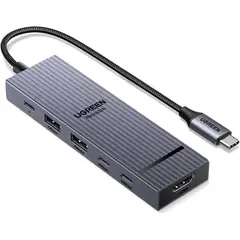 UGREEN - Revodok Pro Hub USB-C 6 en 1 – HDMI 4K@60Hz, USB 10 Gbps, Power Delivery 100W