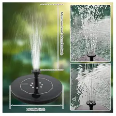 GENERICO - Sistema Flotante de Agua Solar con Iluminación Automática y Boquillas Intercambiables Decorativo