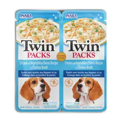 INABA - Alimento Dog Twin Packs Receta Queso Con Verduras 80g