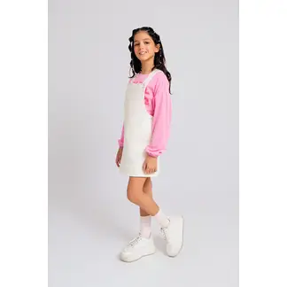 QTORSE - Overall falda para niña blanco en drill de algodón Juana