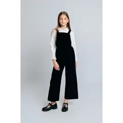 QTORSE - Overall para niña en pana con tirantes ajustables Celeste de