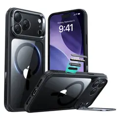 ESR - Funda con Soporte para iPhone 17 Pro Negro Transparente