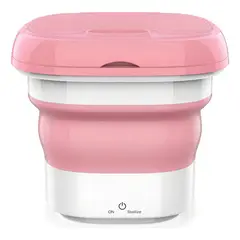 GENERICO - Mini Lavadora Portátil Eléctrica Plegable De 7 Litros Color Rosa