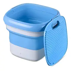 GENERICO - Mini Lavadora Portátil Automática Folding Washing Plegable Azul Para Viaje