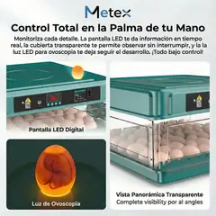 METEX - Incubadora Huevos L48 165cm X 42cm 110v Verde