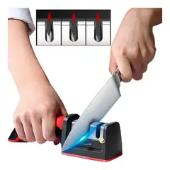 GENERICO - Afilador De Cuchillos Profesional Graduable 14°-24° Acero Negro