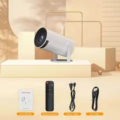 GENERICO - Mini Proyector Zhymtech Hy300 4k Smart Tv Android Bluetooth Wifi Portátil Blanco