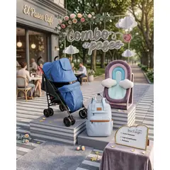 BRITOCHET - Combo Coche Paseador Tipo Sombrilla + Pañalera + Cojin BB2060