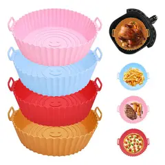 GENERICO - X4 Moldes Silicona Bandeja Horno Freidora De Aire Airfryer Color Multicolor