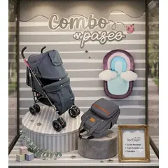 BRITOCHET - Combo Coche Paseador Tipo Sombrilla + Pañalera + Cojin BB2060