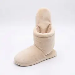 GENERICO - Pantuflas un solo fondo suaves y acolchadas color beige