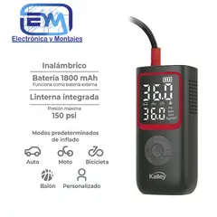 KALLEY - Compresor de Aire Inalambrico 12v