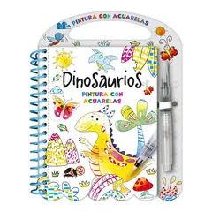 LEXUS - Libro Pintura Con Acuarelas Dinosaurios + Lápiz Contenedor