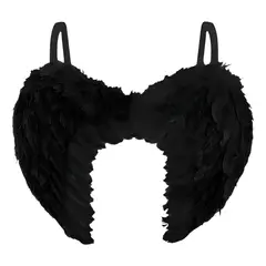GENERICO - Disfraz Alas Ángel Negras Plumas Unisex Halloween