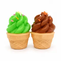 GENERICO - Set X2 Squishies Antiestrés Helados Suaves Verde y Café