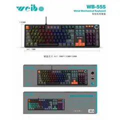 WEIBO - Teclado Mecánico Gamer RGB WB-555 USB para PC