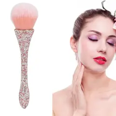 GENERICO - Brocha Maquillaje Profesional Bledo Para Uñas Polvo Cerdas Suaves Mango con Pedrería Premium