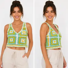 GENERAL - Top de Crochet para Mujer Diseño Tejido con Detalles Únicos