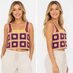 GENERAL - Top de Crochet para Mujer Diseño Tejido con Detalles Únicos