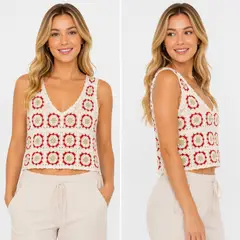 GENERAL - Top de Crochet para Mujer Diseño Tejido con Detalles Únicos