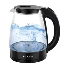 SOKANY - Hervidor de agua de vidrio 2,0 litros