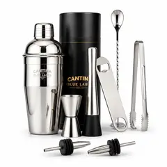CASATUA - Coctelera Kit Bartender Cantina Inoxidable Estuche 8 Piezas