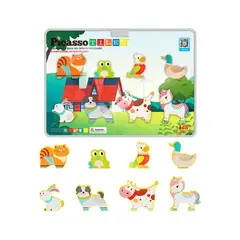 GENERICO - Bloques Magnéticos de Construcción Figuras De Animales De Granja 8 Piezas