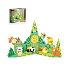GENERICO - Set Armable Magnético 26 Piezas con 8 Personajes Figuras de Animales del Bosque