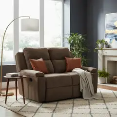 ELITE LIVING - SOFA RECLINABLE MARSELLA 2P ESTATICO MICROFIBRA CHOCOLATE