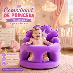 MUNDO BEBE - COJIN ALMOHADA PARA SENTAR AL BEBE ESTILO MORADO REINA