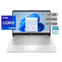 HP - PORTATIL 14-DQ3502LA INTEL CELERON N4500 8GB DDR4 512GB SSD 14" HD NATURAL SILVER