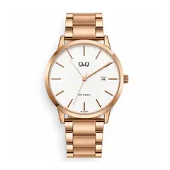 Q AND Q - Reloj QyQ Para Hombre Elegante Moderno BL74-805Y Minimalista Oro Rosa