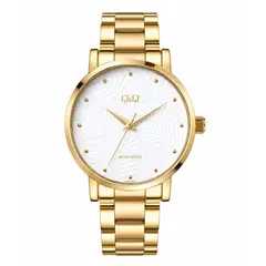 Q AND Q - Reloj QyQ Para Hombre Elegante Moderno Q892J011Y Dorado Con Detalles