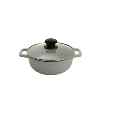 IMUSA - Caldero 18 cm Aluminio Fundido con Tapa de Vidrio
