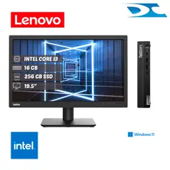 Lenovo - PC Tiny M70Q G5 Intel Core i3 14100T Ram 16Gb256GB+256GB W11H E20-30