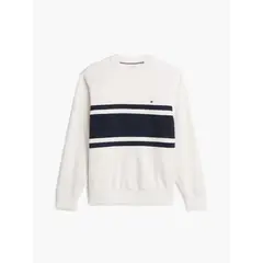 TOMMY HILFIGER - Saco de cuello redondo con diseño colorblock