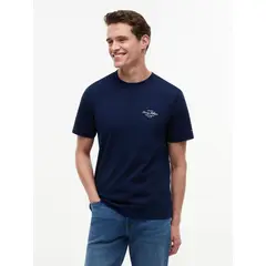 TOMMY HILFIGER - Camiseta azul de punto con logo