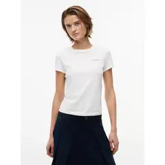 TOMMY HILFIGER - Camiseta blanca slim de punto con logo