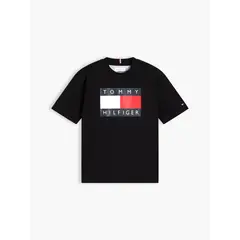 TOMMY HILFIGER - Camiseta negra Para Niño de punto Heritage con logo
