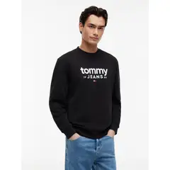 TOMMY HILFIGER - Saco de cuello redondo con logo estampado en el pecho