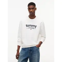 TOMMY HILFIGER - Saco de cuello redondo con logo estampado en el pecho