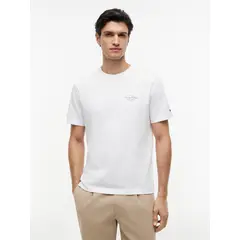 TOMMY HILFIGER - Camiseta blanca de punto con logo