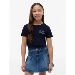 TOMMY HILFIGER - Camiseta de Para Niña corte slim con logo de cuerda