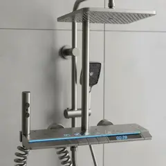 HOGARIST - DUCHA DE LUJO CON TECLAS PIANO Y MULTI ACCESORIOS CON LEDS INCLUIDOS