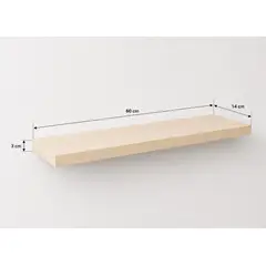 GENERICO - Repisa Flotante Moderna Estante 60cm X 14cm Madera Pino Natural