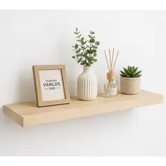 GENERICO - Repisa Flotante Moderna Estante 60cm X 19cm Madera Pino Natural