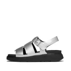 FITFLOP - - GEN-FF SANDALIAS FISHERMAN EN CUERO METALIZADO TUMBLED - Plata